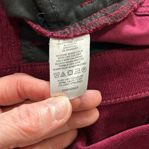 LOFT Red Skinny Corduroy Pants Petite - Picture 4 of 6